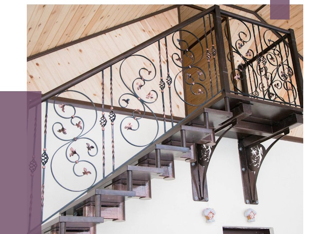 Кованые лестницы в Воткинске от 80808 руб. под ключ
