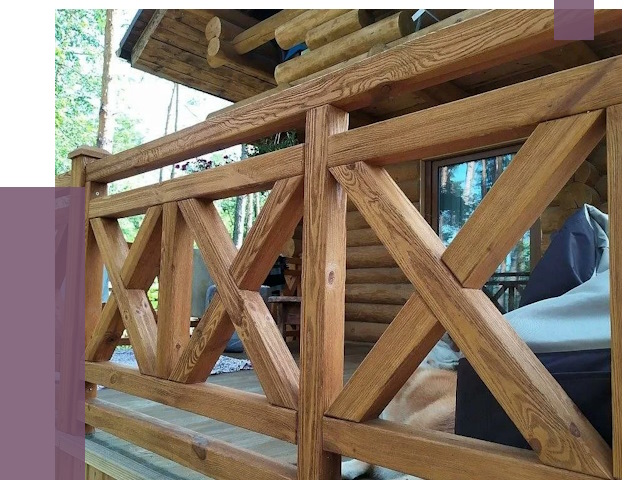 Деревянные перила под ключ в Воткинске от 7770 руб. 