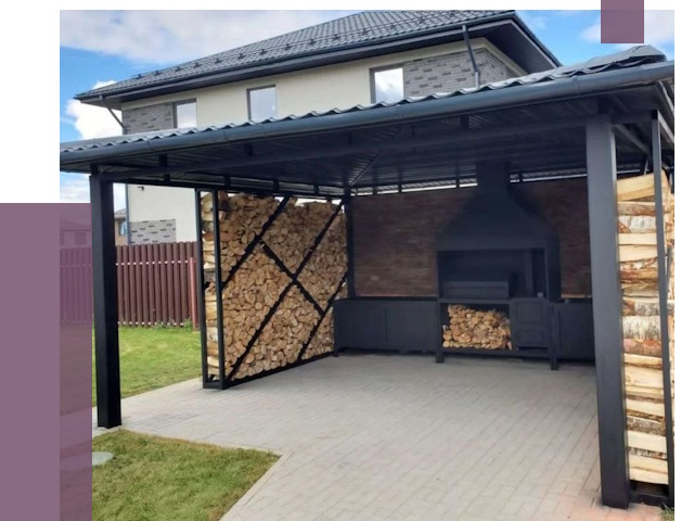 Навесы для барбекю в Воткинске от 12898 руб. под ключ | ПРОЛЁТ-Втк