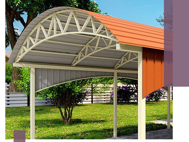 Навесы из профнастила под ключ в Воткинске — установка и монтаж