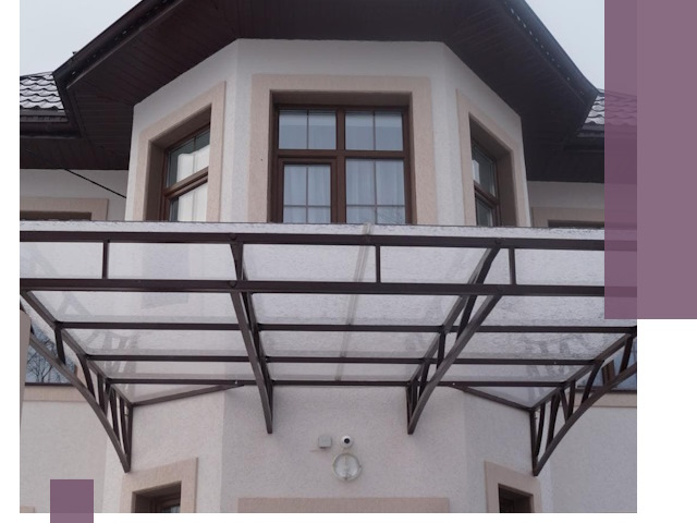 Козырьки из поликарбоната под ключ в Воткинске