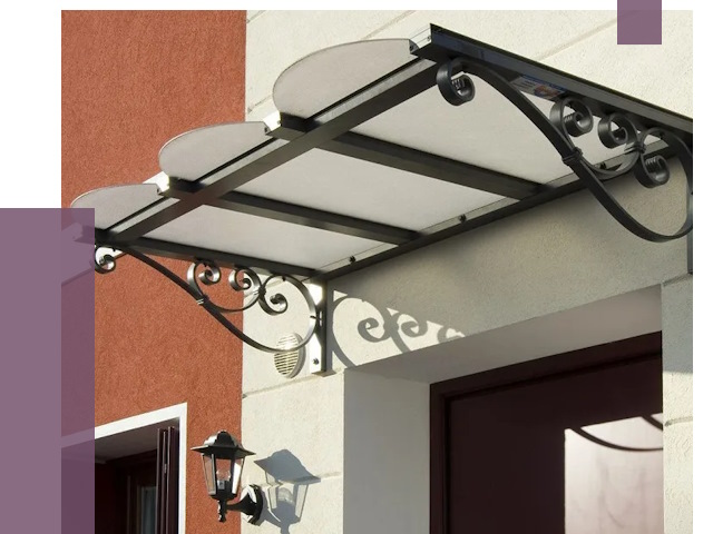 Односкатные козырьки в Воткинске от 8495 руб.  | ПРОЛЁТ-Втк