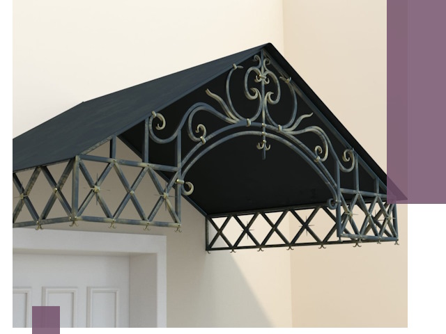 Двускатные металлические козырьки под ключ в Воткинске